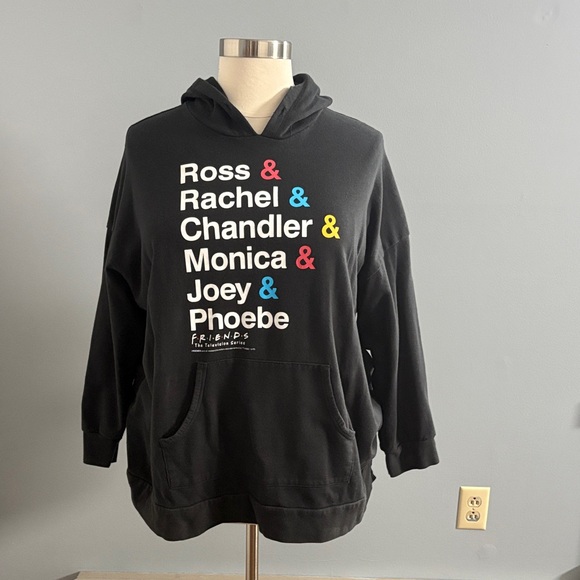 FRIENDS Tops - FRIENDS Black Hoodie with White Text